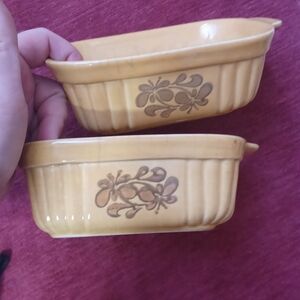 Set of 2 VINTAGE PFALTZGRAFF YELLOW MINI LOAF DISH F.T.D.A. 1983 16 OZ. 